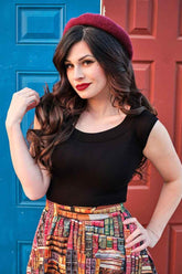 Retro Boat Neck Top in Black Shirts & Tops by Retrolicious