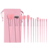 13pcs Velvet Bag Makeup Brushes Set Eye Pink Pouch lash brush for eyelash extensions Makeup Brushes by Beauty Discount Factory Store