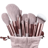 13pcs Velvet Bag Makeup Brushes Set Eye Pink Pouch lash brush for eyelash extensions Makeup Brushes by Beauty Discount Factory Store