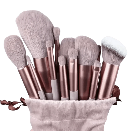 13pcs Velvet Bag Makeup Brushes Set Eye Pink Pouch lash brush for eyelash extensions Makeup Brushes by Beauty Discount Factory Store