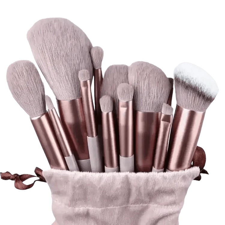 13pcs Velvet Bag Makeup Brushes Set Eye Pink Pouch lash brush for eyelash extensions Makeup Brushes by Beauty Discount Factory Store