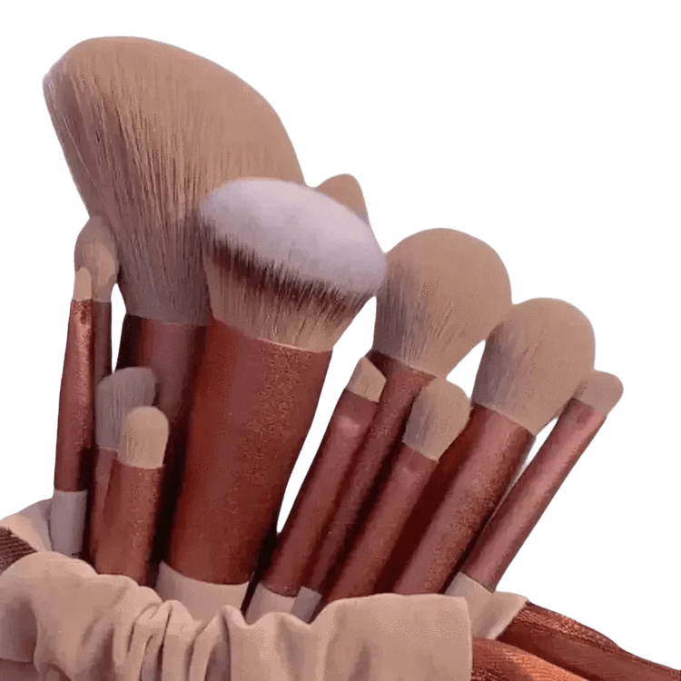 13pcs Velvet Bag Makeup Brushes Set Eye Pink Pouch lash brush for eyelash extensions Makeup Brushes by Beauty Discount Factory Store