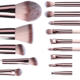 14pcs Travel Makeup Brush Set with LED Light Mirror Makeup by CJ