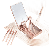 14pcs Travel Makeup Brush Set with LED Light Mirror Makeup by CJ