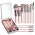 14pcs Travel Makeup Brush Set with LED Light Mirror Makeup by CJ
