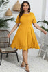 Plus Size Round Neck Openwork Dress women Attire by Trendsi