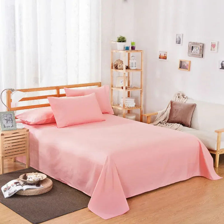 Pure Color Polyester Cotton Extra Bed Sheets Hotel Home online bedsheets Solid Color Flat Bed Sheet by CJDropshipping