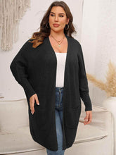 Plus Size Open Front Cardigan With Pockets women Attire by Trendsi
