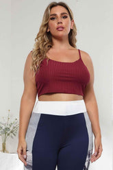 Plus Size Ribbed Spaghetti Strap Top women Attire by Trendsi