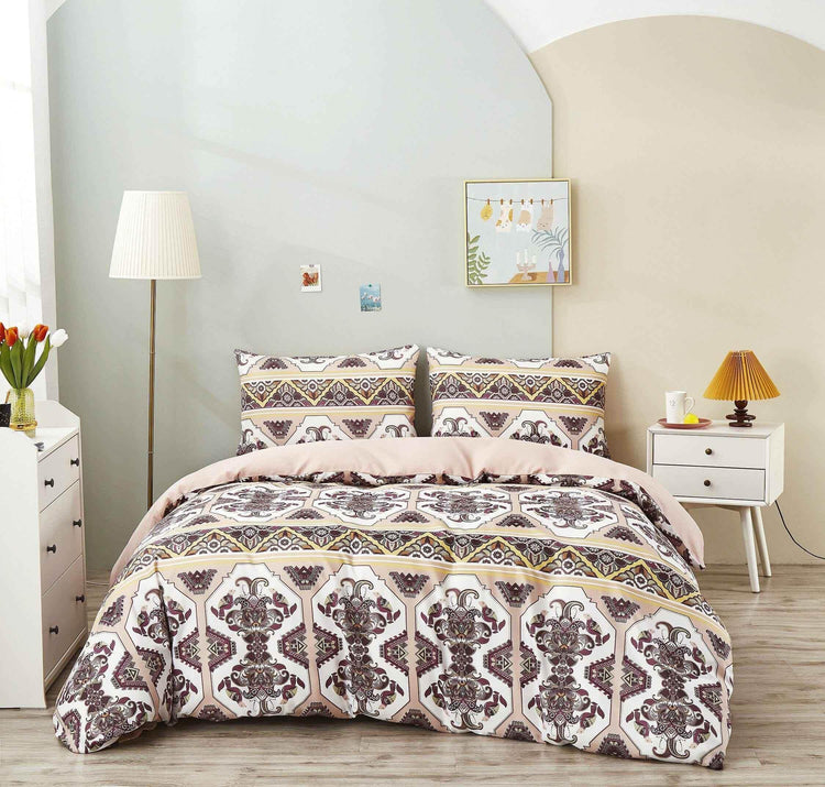 DaDa Bedding Majestic Oriental Kilim Duvet Cover - w/ Pillow Cases Royal Persian Traditional Design Intricate Ornate Ornament Print Duvet Covers by DaDalogy Bedding Collection