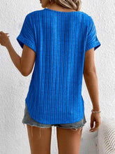 Plus Size Ribbed Texture Short Sleeve T-Shirt women Attire by Trendsi