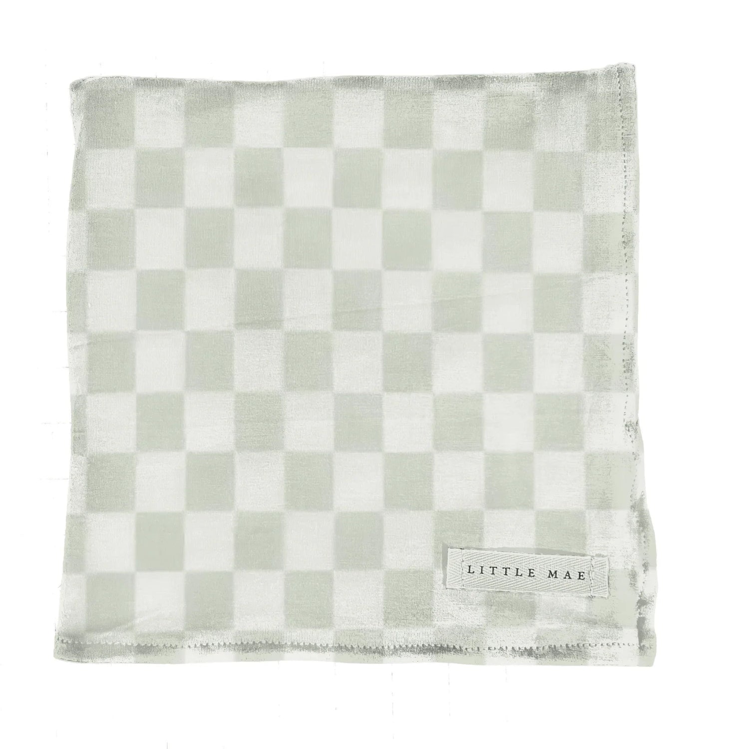 Leaf Green & White Checkered Stretch Swaddle by Little Mae & Co