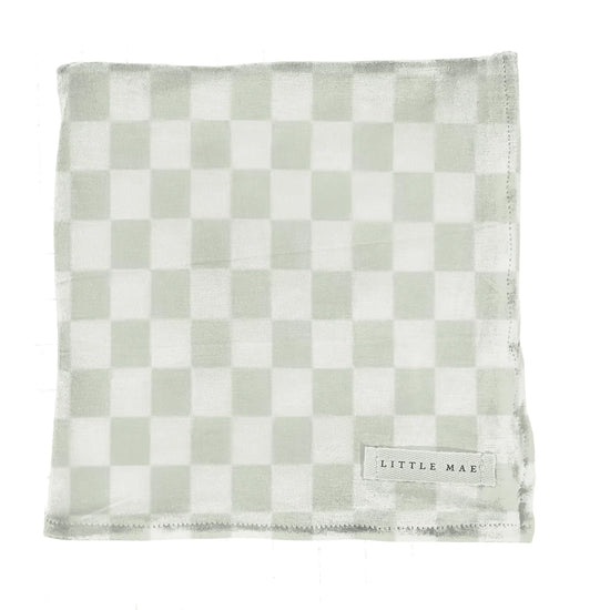 Leaf Green & White Checkered Stretch Swaddle by Little Mae & Co