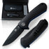 The Peasant Folding Pocket Knife Giftset for Men and Women (Black and Blue) Folding Pocket Knife by Holtzman&