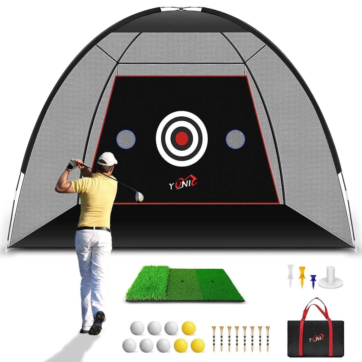 Golf Practice Net - Tent Style (10ft x 7ft) Golf Net by Yunic Golf