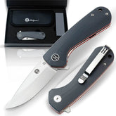 The Peasant Folding Pocket Knife Giftset for Men and Women (Red and Grey) Folding Pocket Knife by Holtzman&