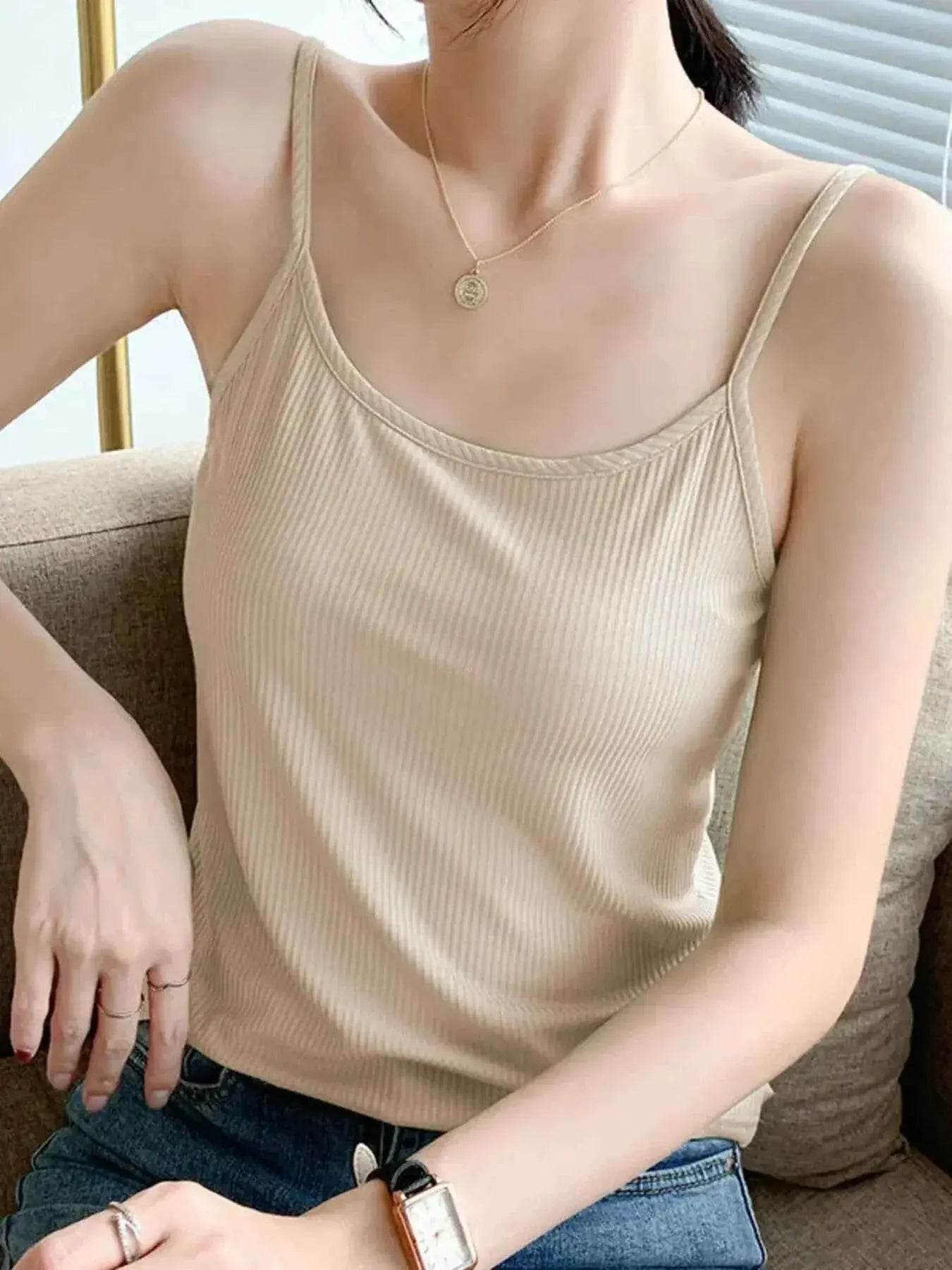 Plus Size Scoop Neck Cami Top women Attire by Trendsi