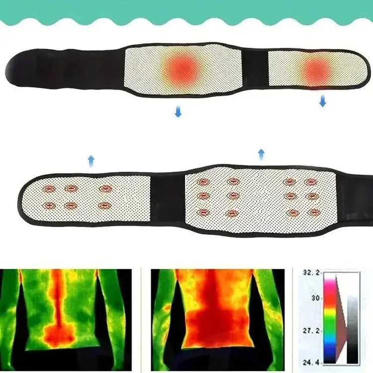 1pc Adjustable Self-heating Magnetic Therapy Back And Waist Support Belt, Waist Massage Belt Sports Support Belt, Body Care Belt Back Braces by Dropshee