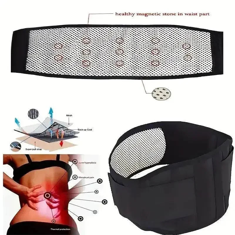 1pc Adjustable Self-heating Magnetic Therapy Back And Waist Support Belt, Waist Massage Belt Sports Support Belt, Body Care Belt Back Braces by Dropshee