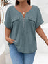 Plus Size Ribbed Half Zip Relaxed Fit T-Shirt women Attire by Trendsi