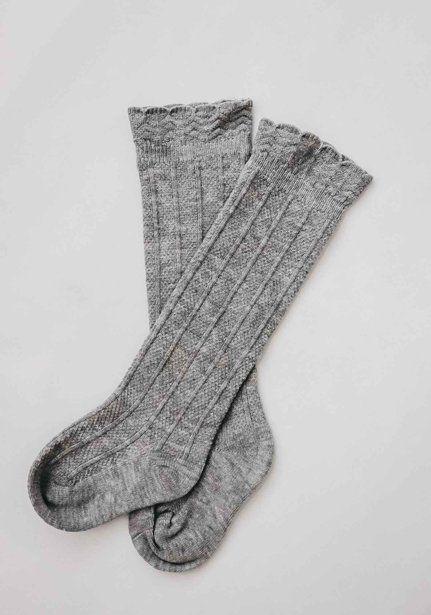 Ruffle Cotton Knee High Socks by Little Mae & Co