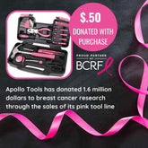 39 Piece General Tool Set Pink - DT9706P Pink Tool Kit by Apollo Tools