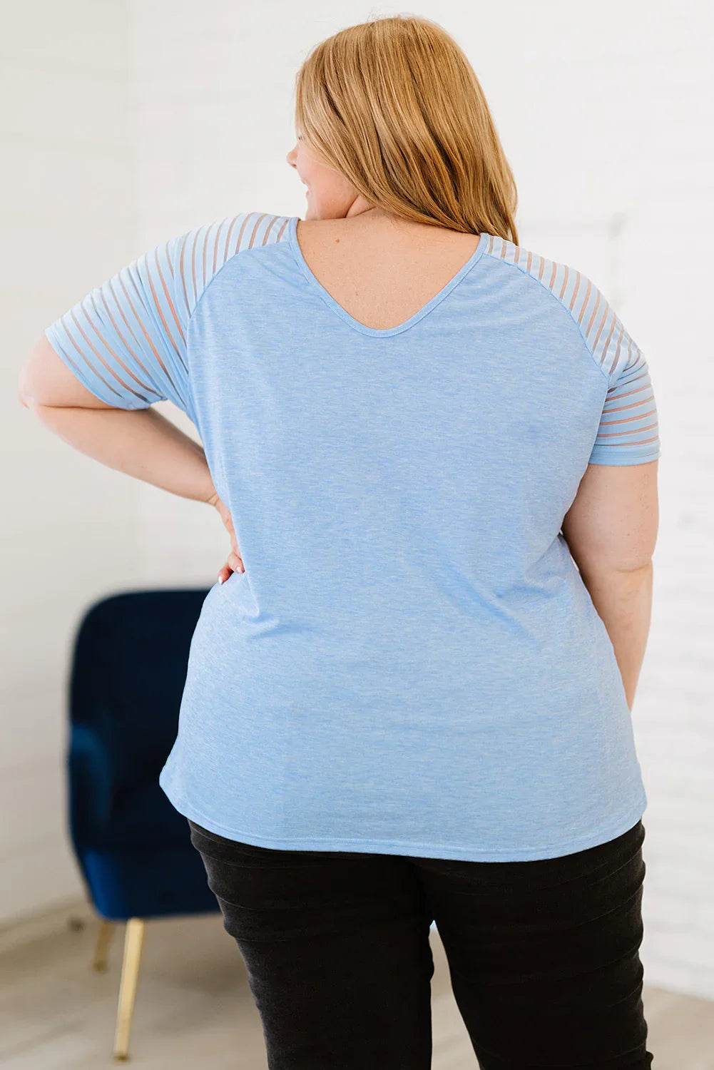 Plus Size V-Neck Raglan Sleeve Tee women Attire by Trendsi