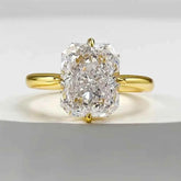 Radiant Cut Lab Moissanite Diamond Ring 100% Real 925 Rings by Dropshee