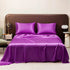 Purple Satin Flat Bed Sheet Set Bed Sheets by Dropshee