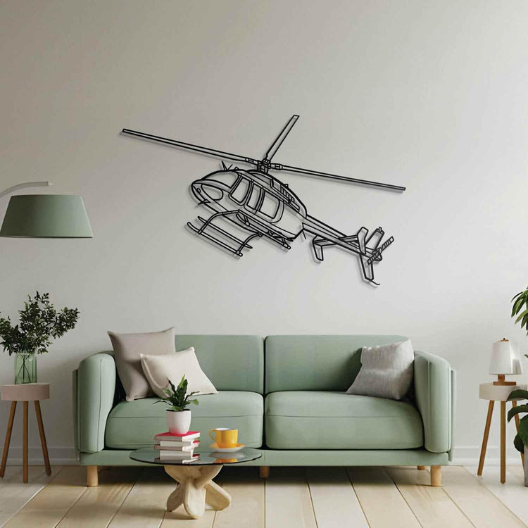407GX Angle Metal Aircraft Wall Art - NCP0004 Metal Aircraft Wall Art by Navigate Craft
