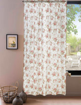 DaDa Bedding Set of 2-Pieces Hint of Mint Dainty Floral Pink Roses Cottage Sheer Window Panel Curtains (JHW3036) Curtains by DaDalogy Bedding Collection