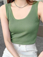 Plus Size Ribbed Scoop Neck Tank women Attire by Trendsi