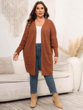 Plus Size Open Front Cardigan With Pockets women Attire by Trendsi