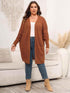 Plus Size Open Front Cardigan With Pockets women Attire by Trendsi