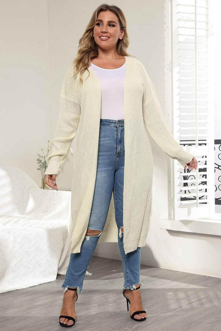 Plus Size Open Front Long Sleeve Cardigan women Attire by Trendsi