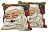 DaDa Bedding Naughty or Nice Santa Claus Christmas Woven Tapestry Throw Pillow Cover - 16" x 16" Throw Pillow Covers by DaDalogy Bedding Collection
