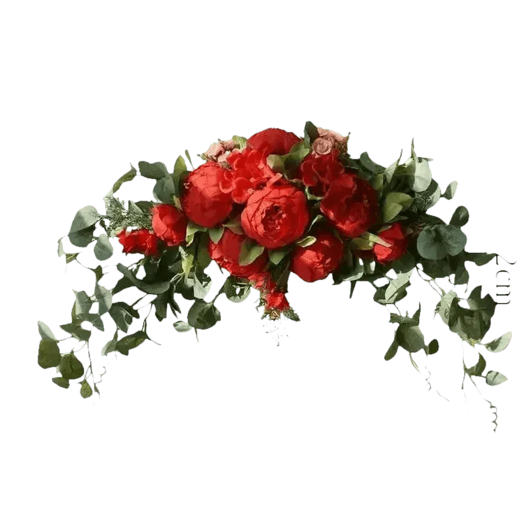 30-inch Artificial Peony Eucalyptus Swag Flowers by DIY Home Decoration Store