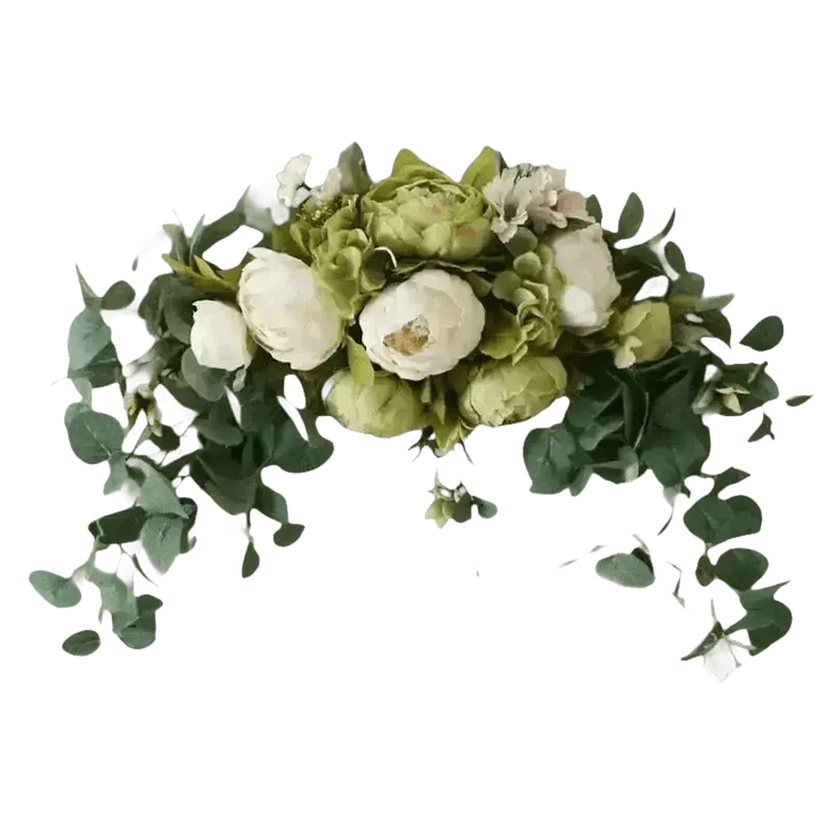 30-inch Artificial Peony Eucalyptus Swag Flowers by DIY Home Decoration Store