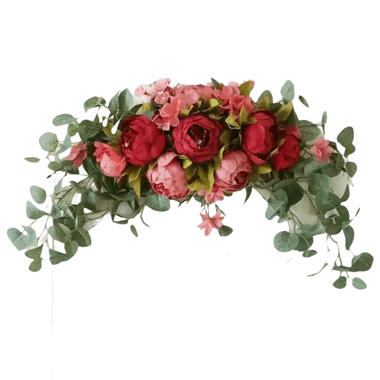 30-inch Artificial Peony Eucalyptus Swag Flowers by DIY Home Decoration Store