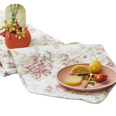 DaDa Bedding Hint of Mint Cottage Floral Roses Quilted Cotton Dining Table Runner (3036) Table Runners by DaDalogy Bedding Collection