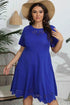 Plus Size Round Neck Openwork Dress women Attire by Trendsi