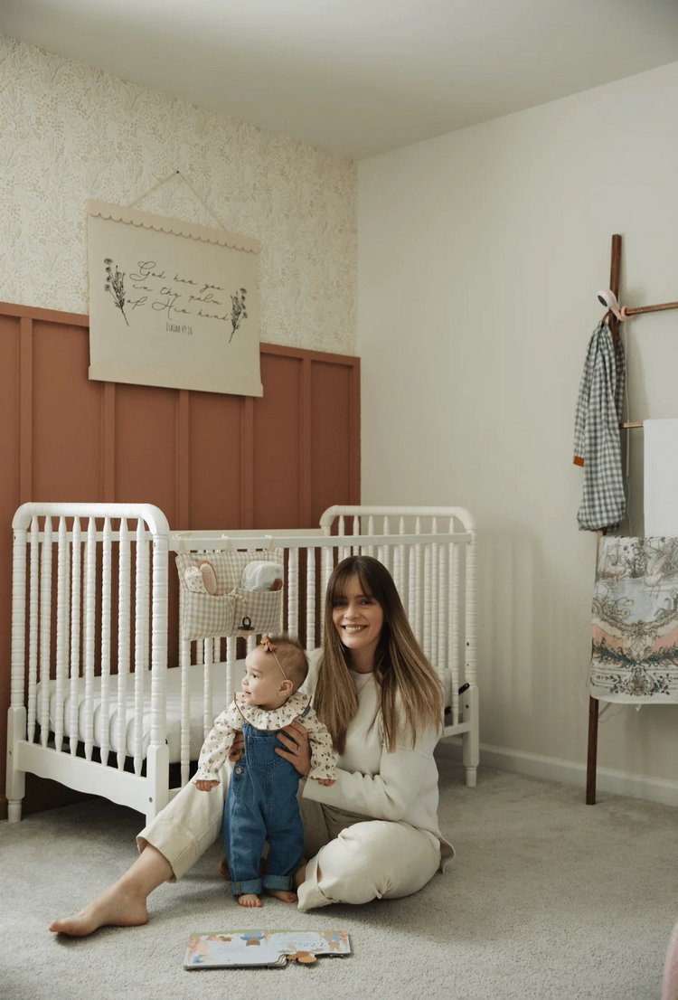 Haven Baby Crib Diaper Caddy Storage Organizer Nursery Room Baby Crib Storage by Little Mae & Co