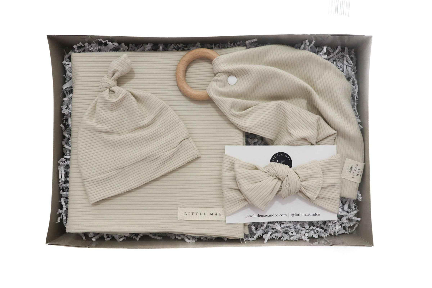 Oat Ribbed Gift Box by Little Mae & Co
