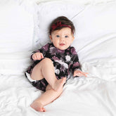 Ruffle Dress Long Sleeve Midnight Peony by Khlobe
