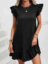 Plus Size Ruffle Hen Cap Sleeve Mini Dress women Attire by Trendsi