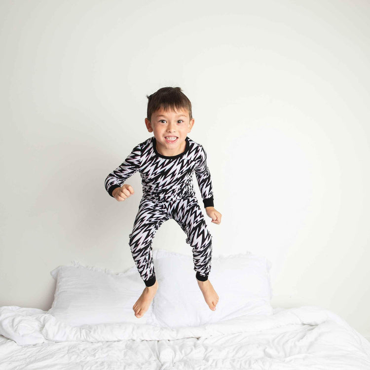 Two Piece Pajama Set Electric Zebra by Khlobe