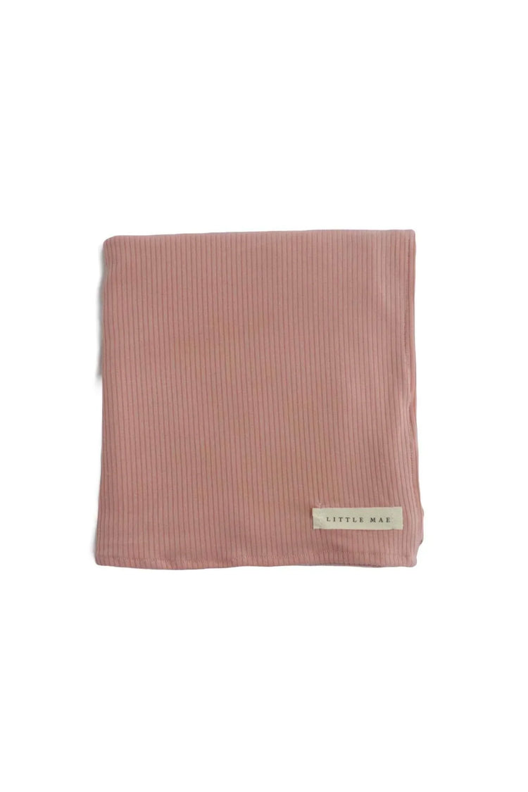 Peony Ribbed Stretch Swaddle by Little Mae & Co