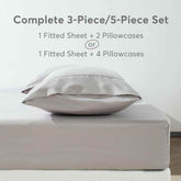 Kasentex All Season Deep Pocket Fitted Sheet Set with Pillowcases, Room Decor, Graduation Gifts Sheet Set by Kasentex
