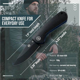 The Peasant Folding Pocket Knife Giftset for Men and Women (Black and Blue) Folding Pocket Knife by Holtzman&