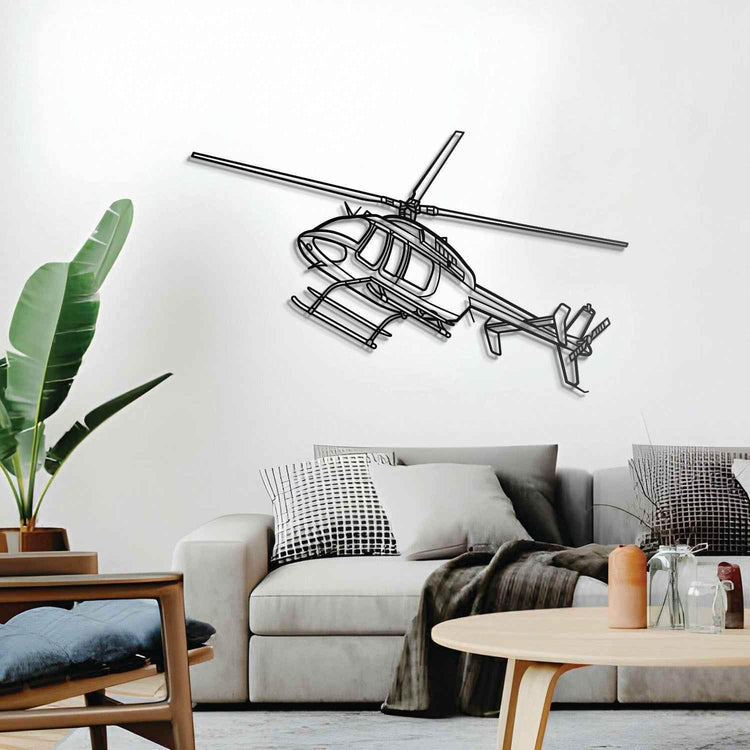 407GX Angle Metal Aircraft Wall Art - NCP0004 Metal Aircraft Wall Art by Navigate Craft